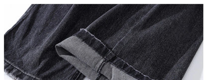 baggy damaged heavy industry washed jeans pants vibe loose casual silhouette straight worn pants knee ripped denim trousers unique jeans style 176