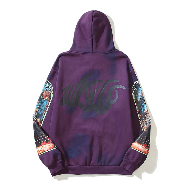 High Street Oil Painted Pullover Fleece Hooded Hoodies for Men and Women Cotton Ropa Hombre Loose Sweatshirts Baggy Sudadera Street King Limited