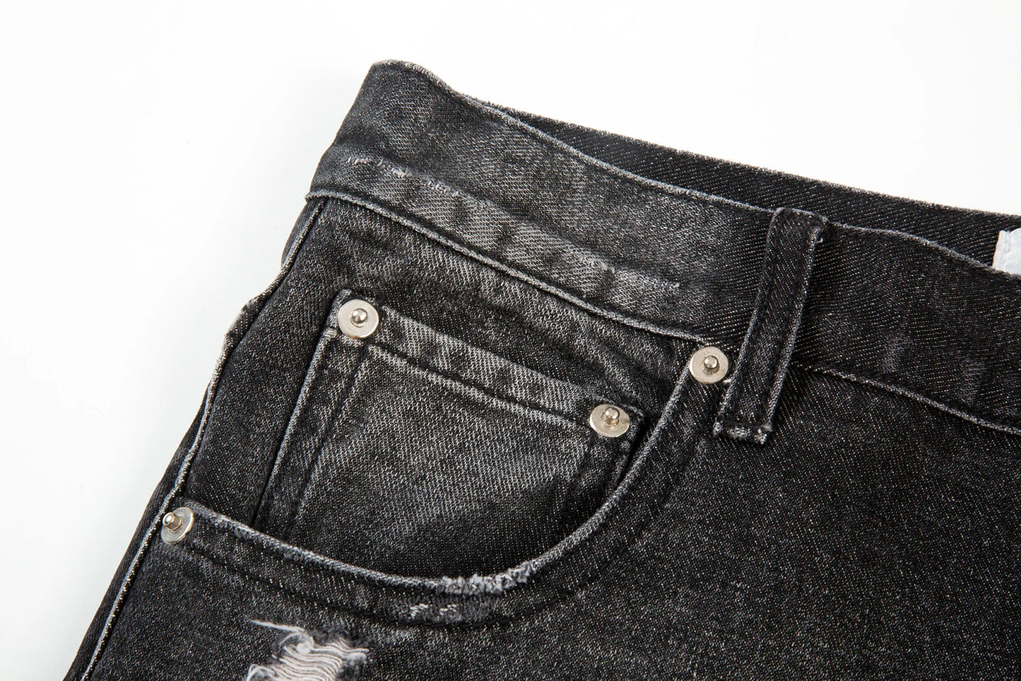 Hip Hop Washed Knee Hole Baggy Wide Leg Casual Jeans for Men Y2K Ripped Loose Distressed Denim Trousers Oversized Cargo Pants Street King Limited