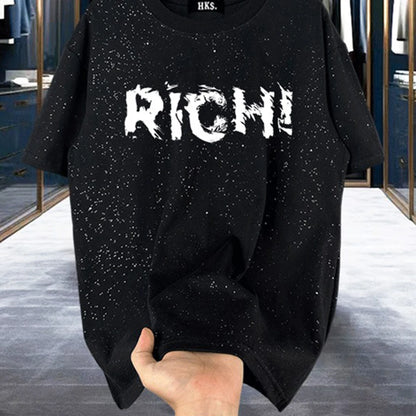Mens T-Shirt Shining Starry Sky Casual Interesting Printed T-Shirt Autumn Street Trend Campus Short Sleeve Top Men'S Clothing Street King Limited