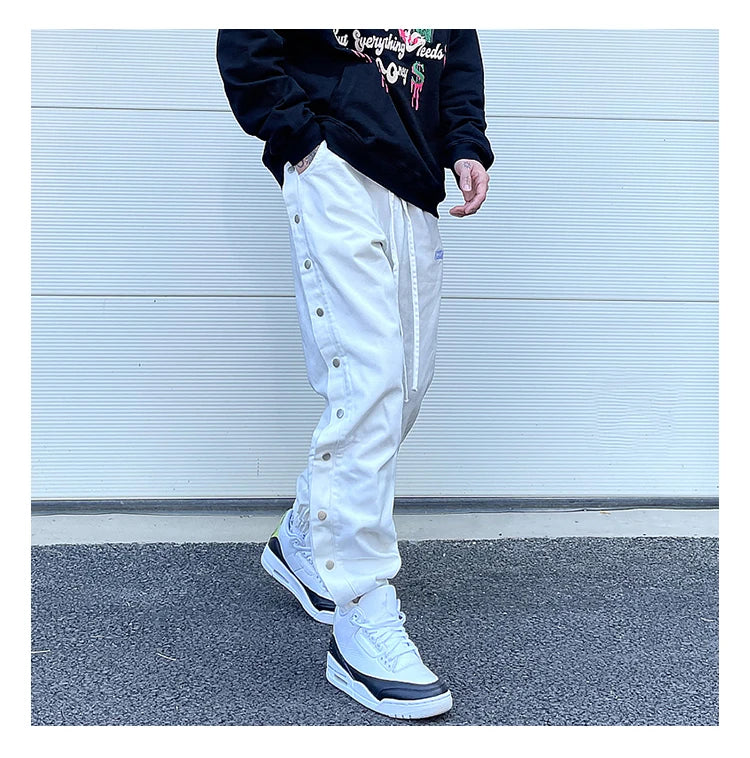 washed distressed denim sweatpant cashew flower patchwork oversized splice buckle jogging jeans casual button baggy men clothing unique joggers style 3345