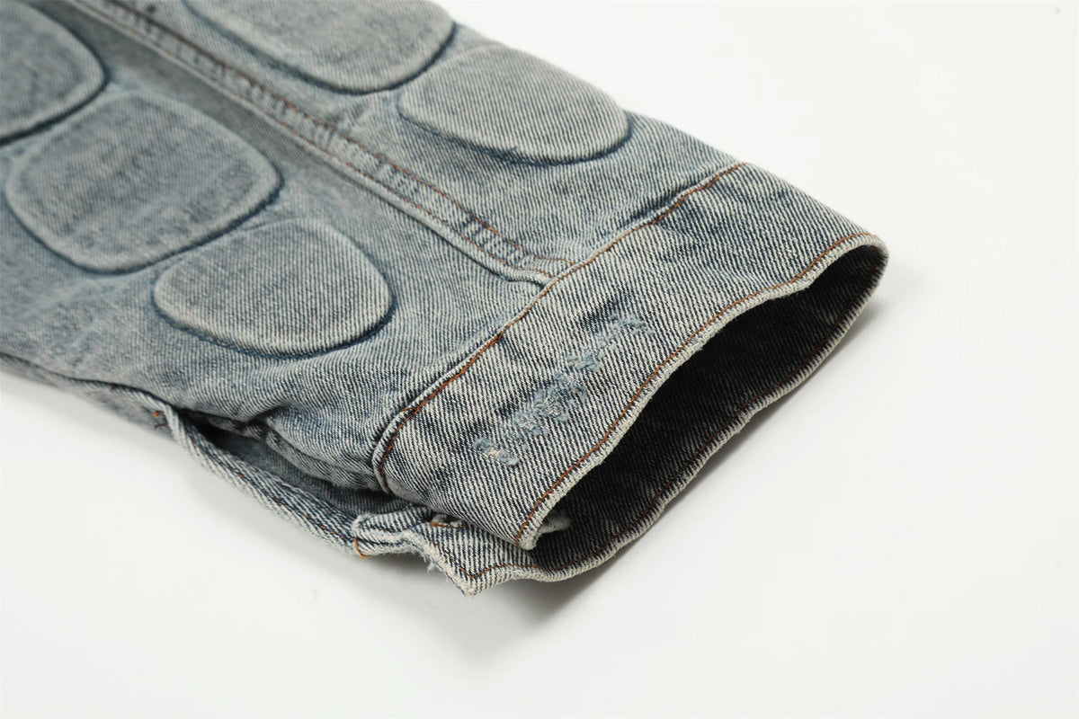 24fw kanye west yzy brand fashion high street heavy weight denim jacket worn quality jacket coat for men unique jeans style 86
