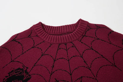 Hip Hop Knitted Sweater Mens Winter O-neck Harajuku Pattern Pullover Streetwear Casual Loose Pullover Sweaters Jumper Knitwear Street King Limited