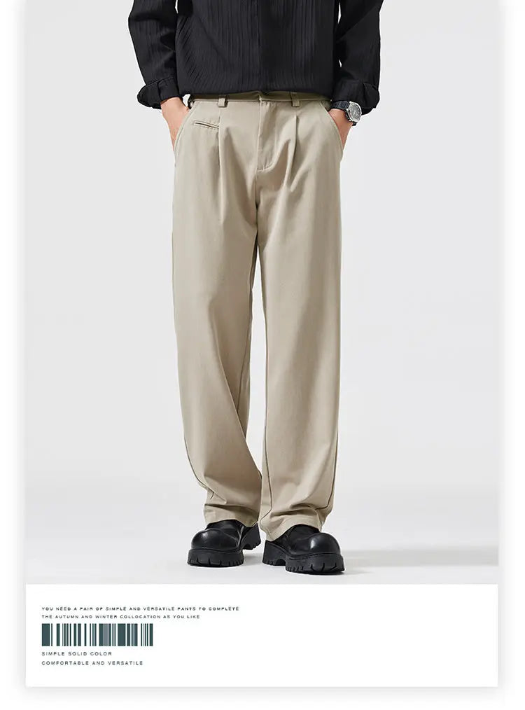 simple casual pants mens spring autumn loose fashion straight wide leg plus size pants cityboy streetwear trousers urban fashion pants