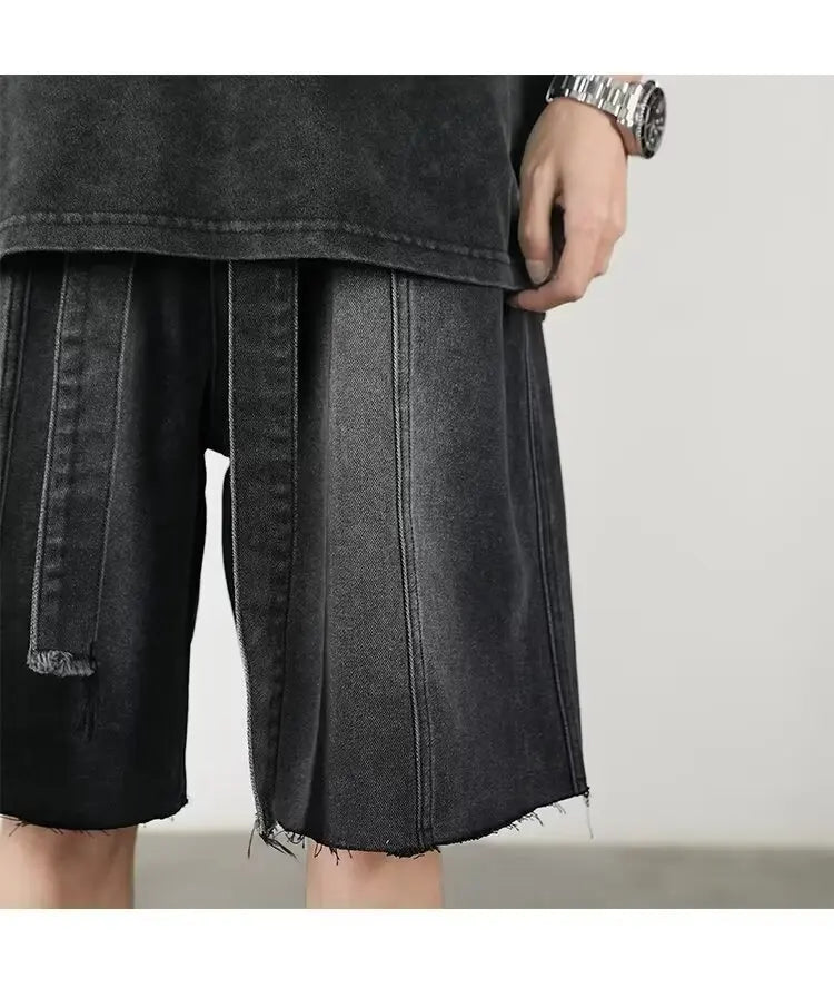 y2k Mens Loose Baggy Denim Short Men Jeans Fashion Streetwear Hip Hop  Male Classic Trend Korean Version  2024 Summer New Street King Limited