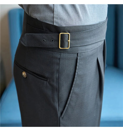 men naples waist business casual fashion vintage ankle length suit pant gentleman party dress pants trousers unique default style 1506