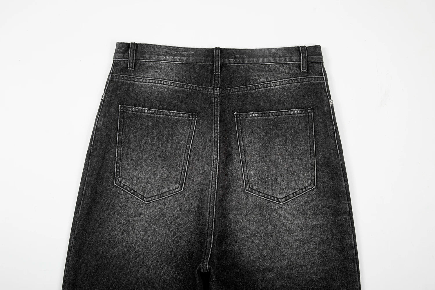 Hip Hop Washed Knee Hole Baggy Wide Leg Casual Jeans for Men Y2K Ripped Loose Distressed Denim Trousers Oversized Cargo Pants Street King Limited