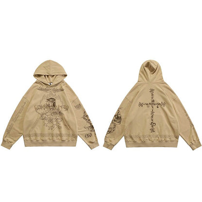 "Chain On Fire" Unisex Men Women Streetwear Graphic Hoodie Daulet Apparel
