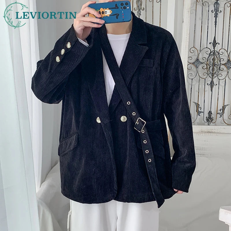 Streetwear Men's Fashion Cotton Suit Blazer Breathable And Comfortable 2023 Autumn Street Handsome Casual Oversize Suit Jacket Street King Limited