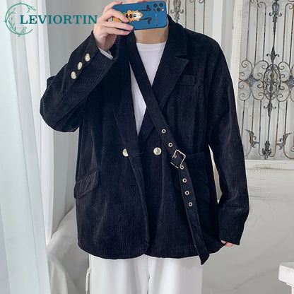 Streetwear Men's Fashion Cotton Suit Blazer Breathable And Comfortable 2023 Autumn Street Handsome Casual Oversize Suit Jacket Street King Limited