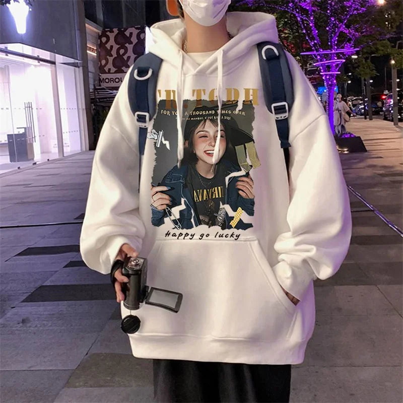American Retro Oversized Hoodies For Men Graphic Print Streetwear New Hooded Sweatshirts Autumn Hip Hop Fashion Y2K Hoodie Street King Limited