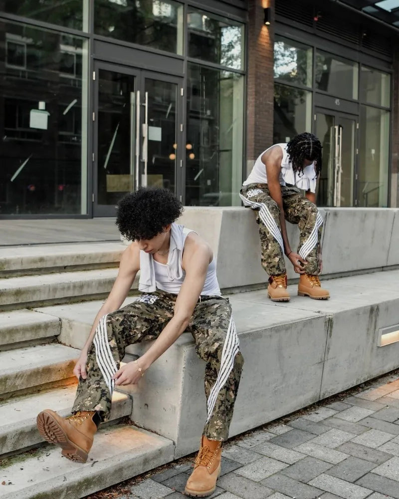 american high street fashion striped letter printed trousers men y2k harajuku retro personality casual oversized wide leg pants unique default style 3335