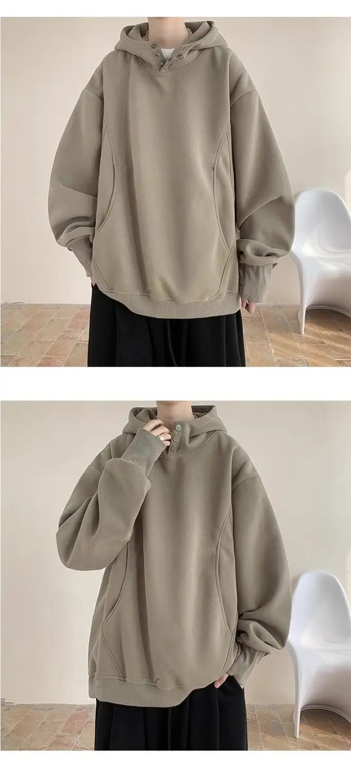 Sweatshirt men trendy autumn and winter American high street design niche heavy breasted hooded jacket plus velvet thickening Street King Limited