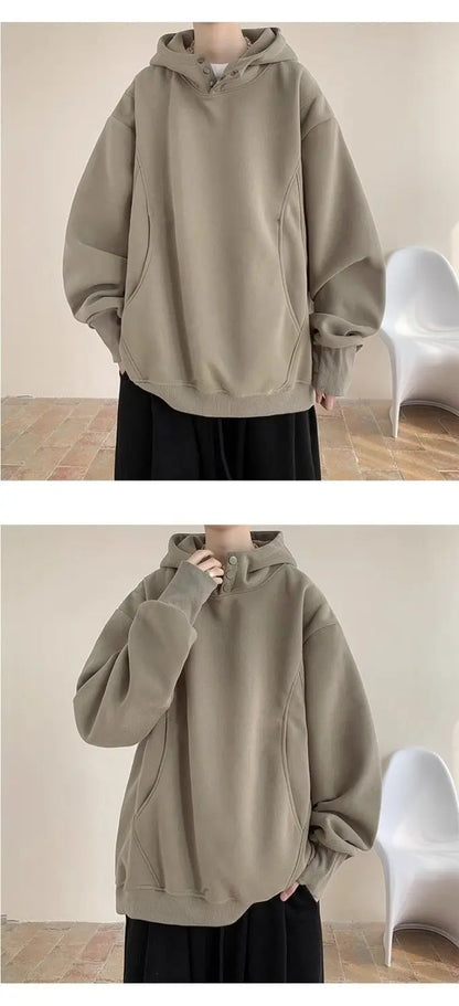 Sweatshirt men trendy autumn and winter American high street design niche heavy breasted hooded jacket plus velvet thickening Street King Limited