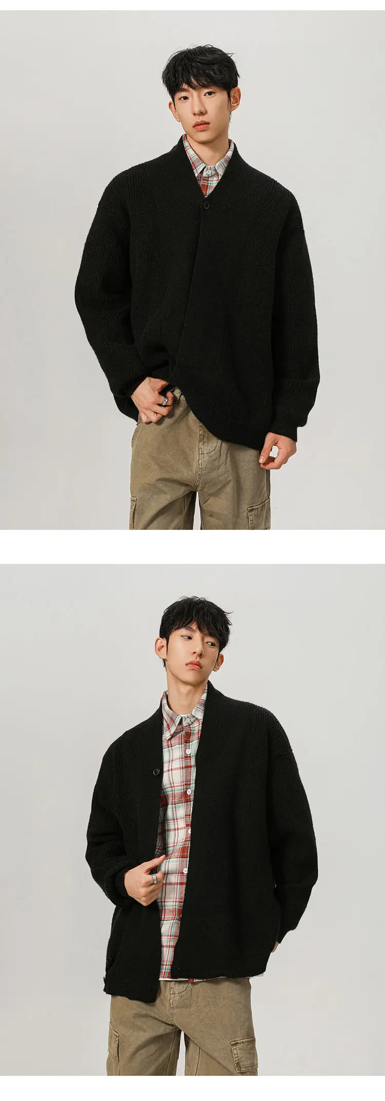 Cardigan Robe Sweater Men Loose Casual Retro Fashion Knitted Cardigan Cloak Coat Streetwear Knitwear Sweater Jacket Street King Limited