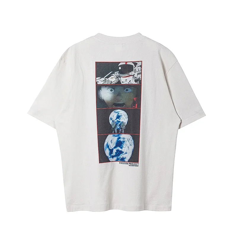 SAINT Short Sleeve Top Tees Men Woman Best Quality Space Exploration Cartoon Photo O-Neck Versatile T Shirt Street King Limited