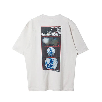SAINT Short Sleeve Top Tees Men Woman Best Quality Space Exploration Cartoon Photo O-Neck Versatile T Shirt Street King Limited