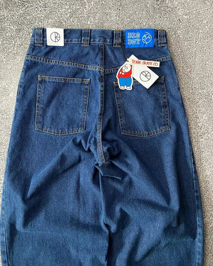 retro hip hop streetwear big boy jeans y2k embroidery pattern black baggy jeans pants men women fashion pants clothing unique jeans style 971