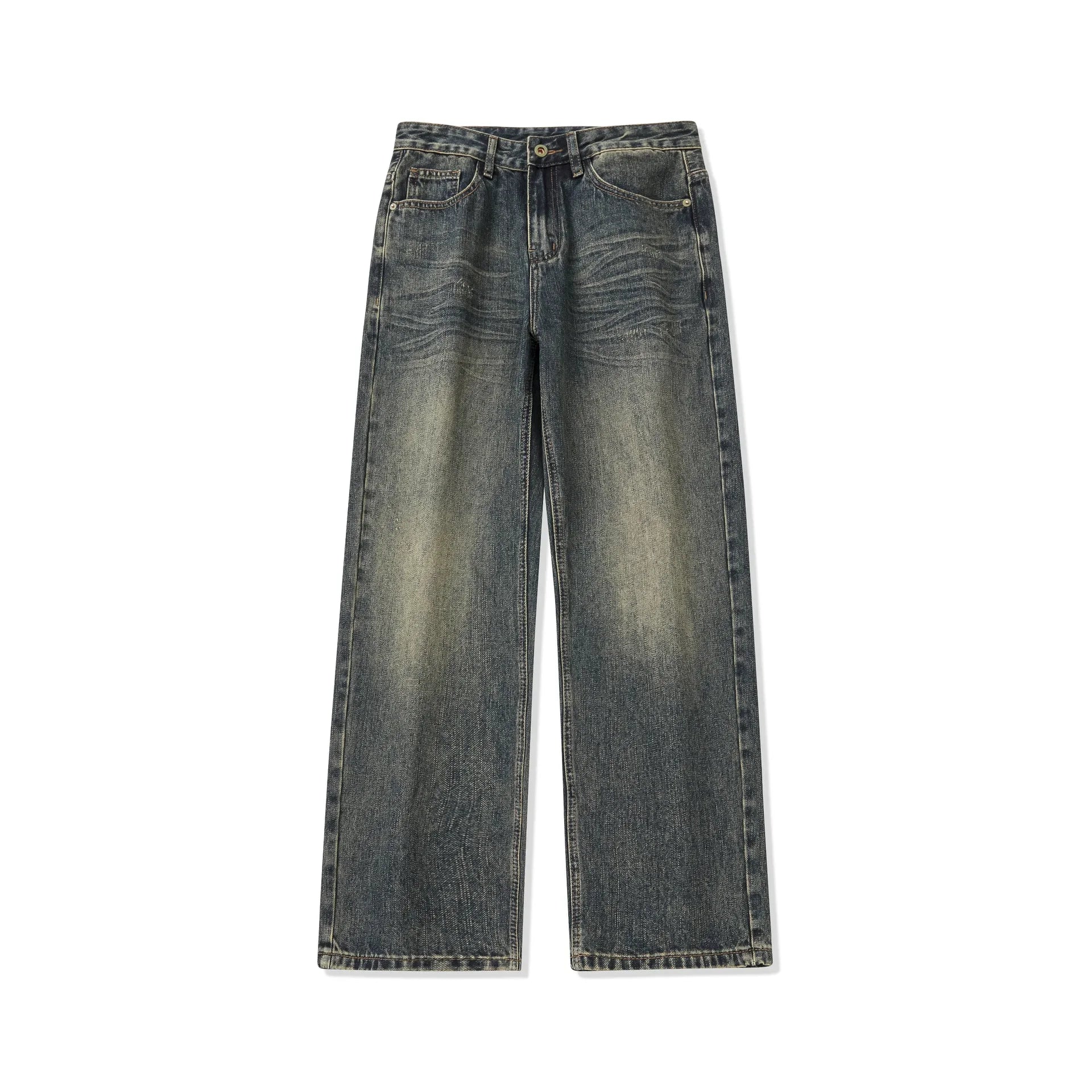 mens streetwear fashion loose casual plus size straight wide leg denim baggy jeans pants boyfriend jeans trousers ripped baggy denim