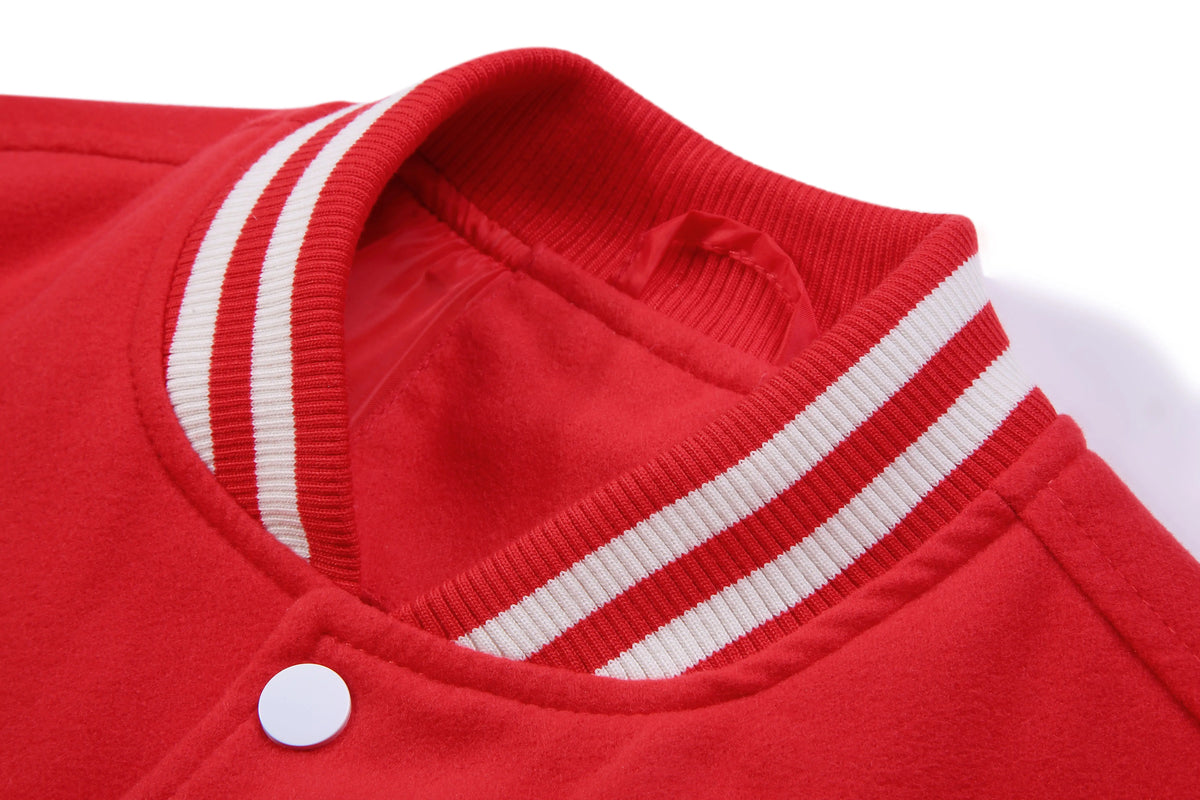 coat autumn solid casual leather sleeves wool unisex vintage baseball varsity jackets men menswear bottoms