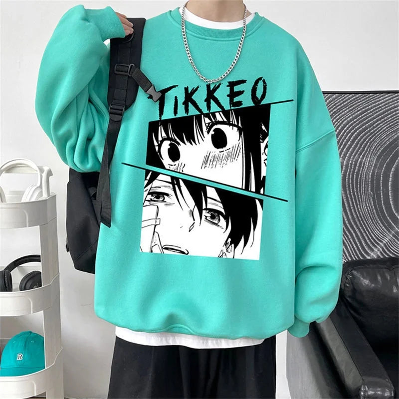Autumn Japanese Anime Fashion Men Sweatshirt Graphic Fleece Y2K Clothes Casual Hip Hop Streetwear Crewneck Pullover Hoodies Street King Limited