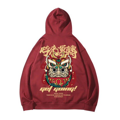 Japanese Streetwear Graphic Print Mens Hoodies Harajuku Fashion Fleece Pullovers Oversized Loose Comfortable Y2K Sweatshirts Street King Limited