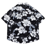 Men Hawaiian Floral Short Sleeved Shirts Harajuku Japanese Thin Blouse Retro Loose Casual Summer Lapel Tops Social Fashion Street King Limited