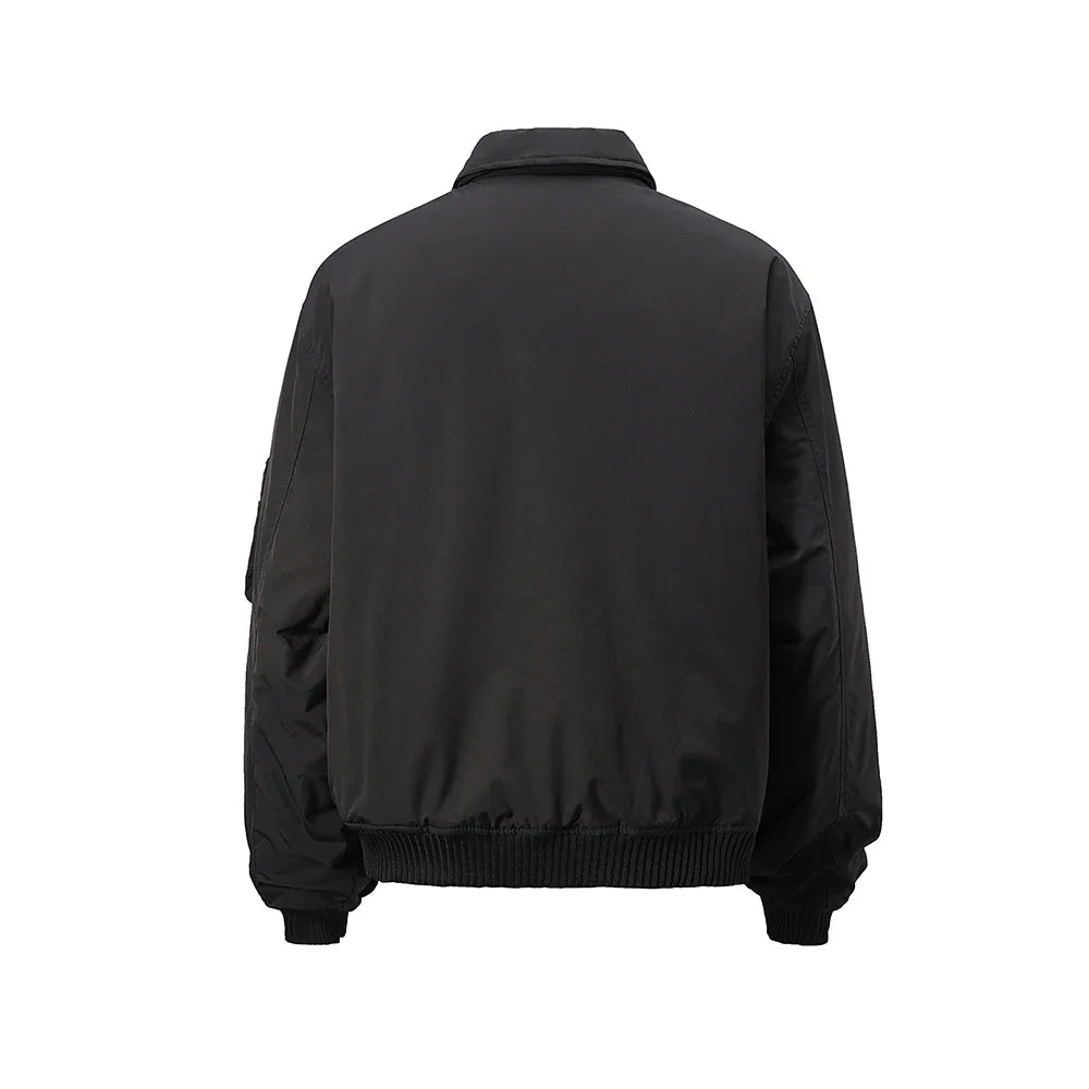 streetwear solid color baggy winter thick outwear jackets for men lapel casual loose windbreaker cotton padded clothes oversized 1 clean everyday pants