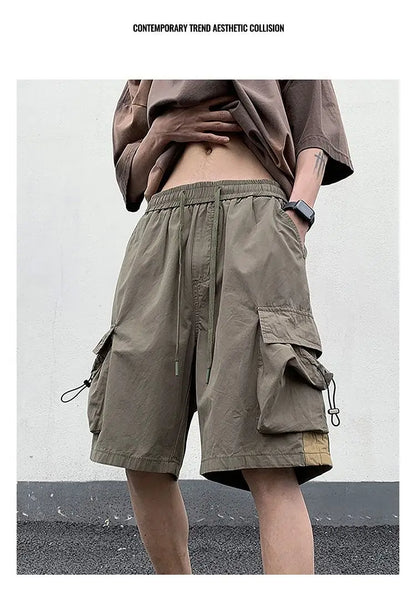 Korean style functional casual work shorts men summer Y2K street hip hop casual trendy brand ins mid pants beach sports pants Street King Limited