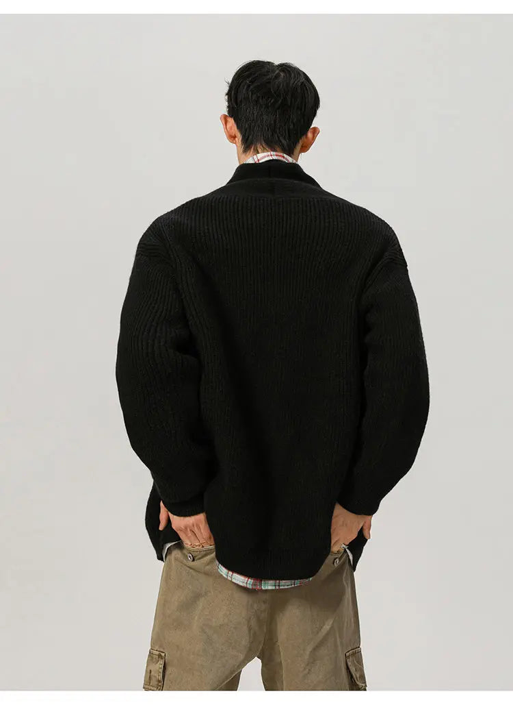 Cardigan Robe Sweater Men Loose Casual Retro Fashion Knitted Cardigan Cloak Coat Streetwear Knitwear Sweater Jacket Street King Limited