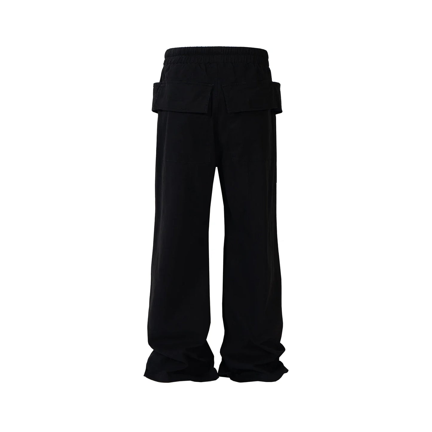 Ro Style Double Pockets Drawstring Wide Leg Cargo Pants for Men and Women Straight Black Baggy Trousers Oversized Street King Limited