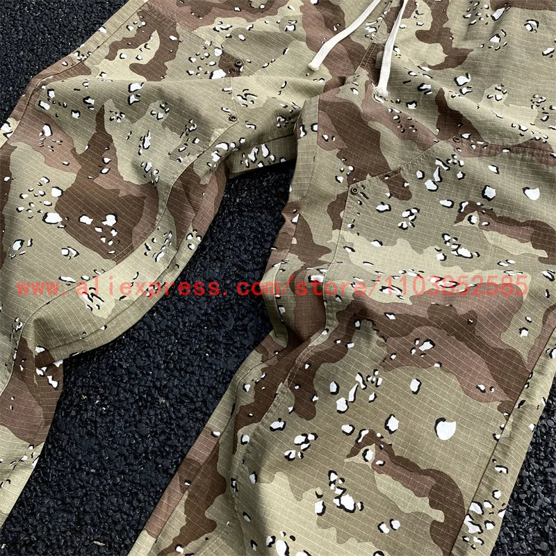 2024 new american vintage direct casual functional work pants heavy duty washed outdated logging pants desert camo high street unique default style 2778