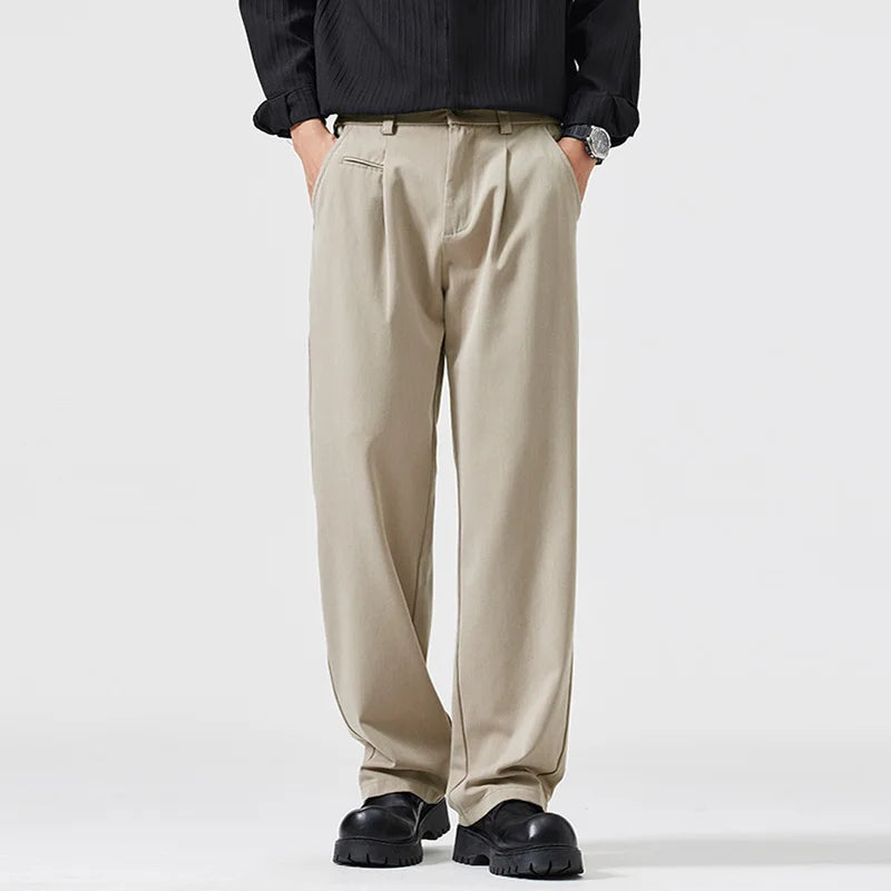 simple casual pants mens spring autumn loose fashion straight wide leg plus size pants cityboy streetwear trousers relaxed fit trousers