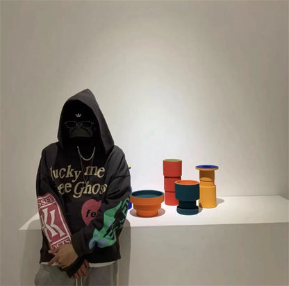 CPFM KANYE 1:1 Correct High Version Letter Heart Print High-Street Hip-Pop Cotton Loose Casual Hoodies Street King Limited