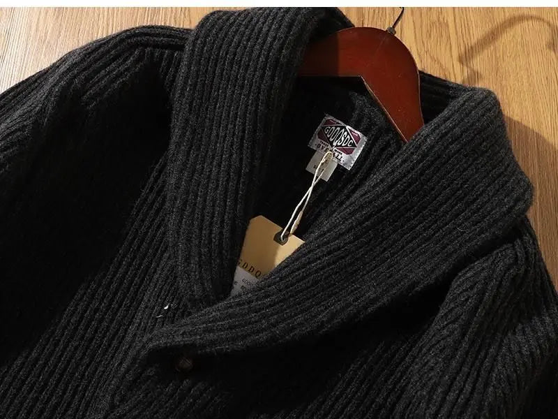 autumn and winter thicken cardigan sweater jackets for men classic british style retro green fruit collar coat streetwear unique default style 347