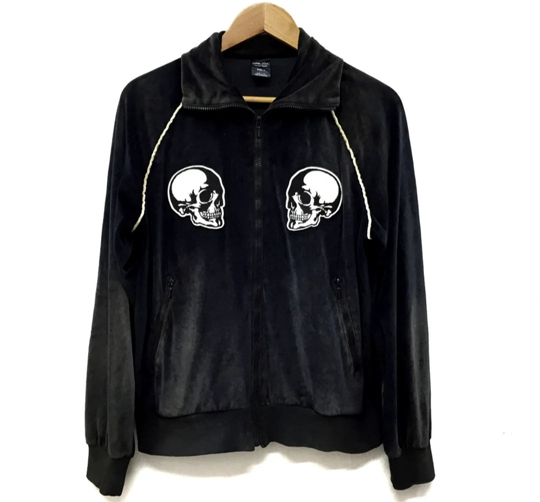 new 2023 luxury men skull head velour skull number nine embroidered bomber coats jackets down coats cotton warm winter 36 relaxed fit trousers
