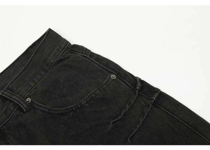 hip hop american trend retro straight leg washed denim jeans spring and autumn high street couple loose wide leg casual pants unique jeans style 601