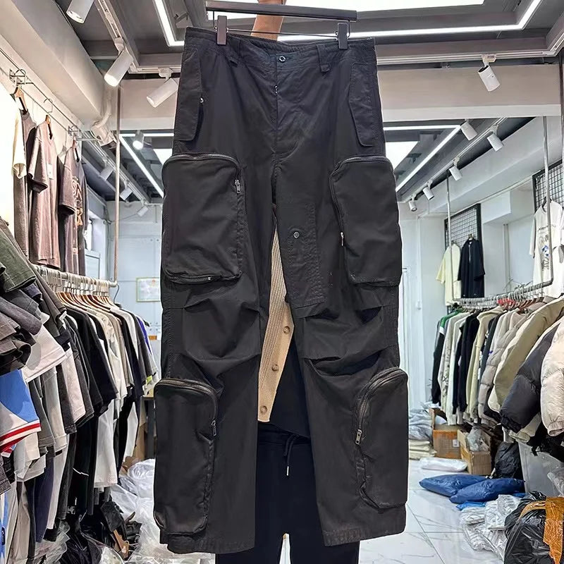 multi pocket workwear pants minimalist street pants