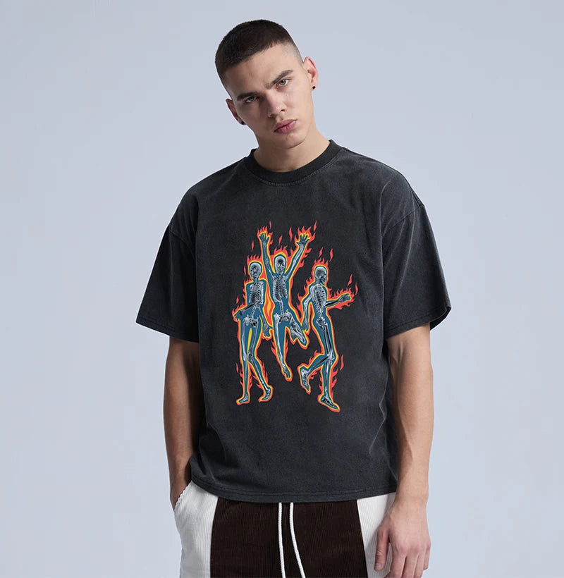 Rainbowtouches 2022 Summer Half-Sleeve T-Shirt Unisex High Street Vintage Graphic T Shirts Loose Casual Street Fashion Hip Hop Street King Limited