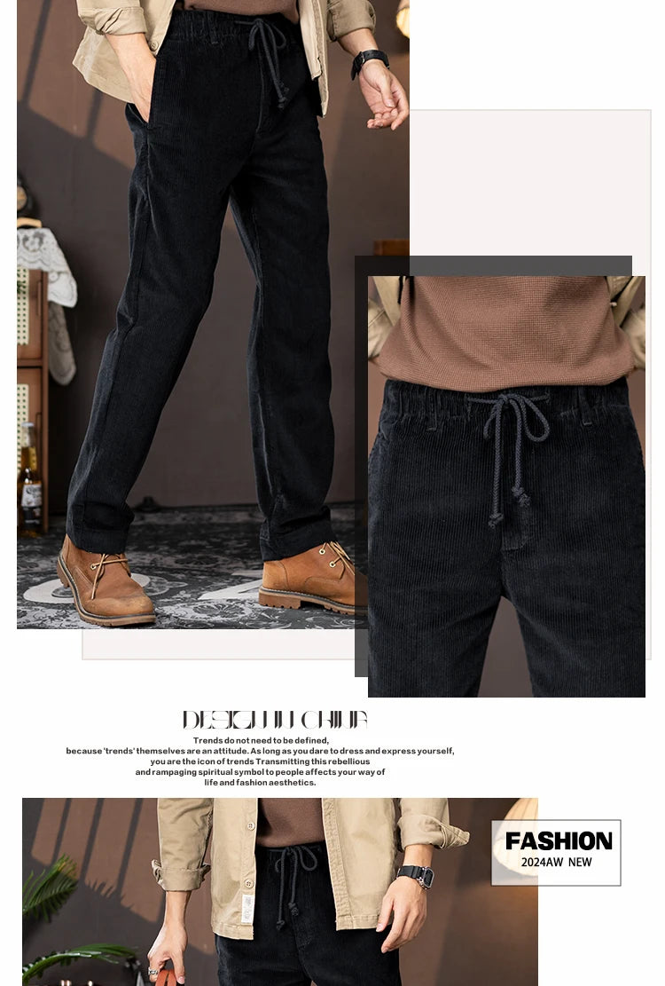 men american retro casual pure cotton corduroy pants japanese streetwear amikaji fashion straight cargo pant trouser unique cargo style 1883