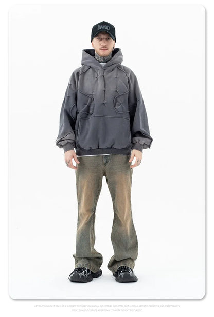 Stitching deconstructed gradient dyed heavy hoodie Street King Limited