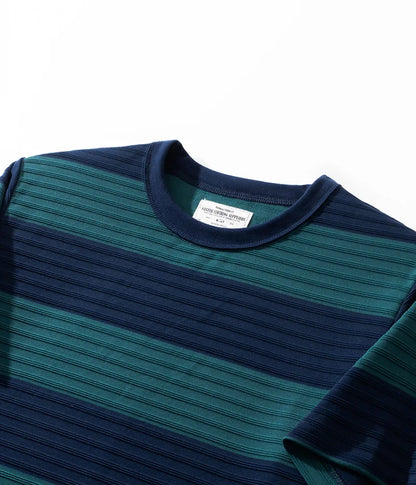 Men's Dark Wide Striped Short Sleeve Tees, Casual Tops, Round Neck, Thick, 100% Cotton, New, Summer Street King Limited