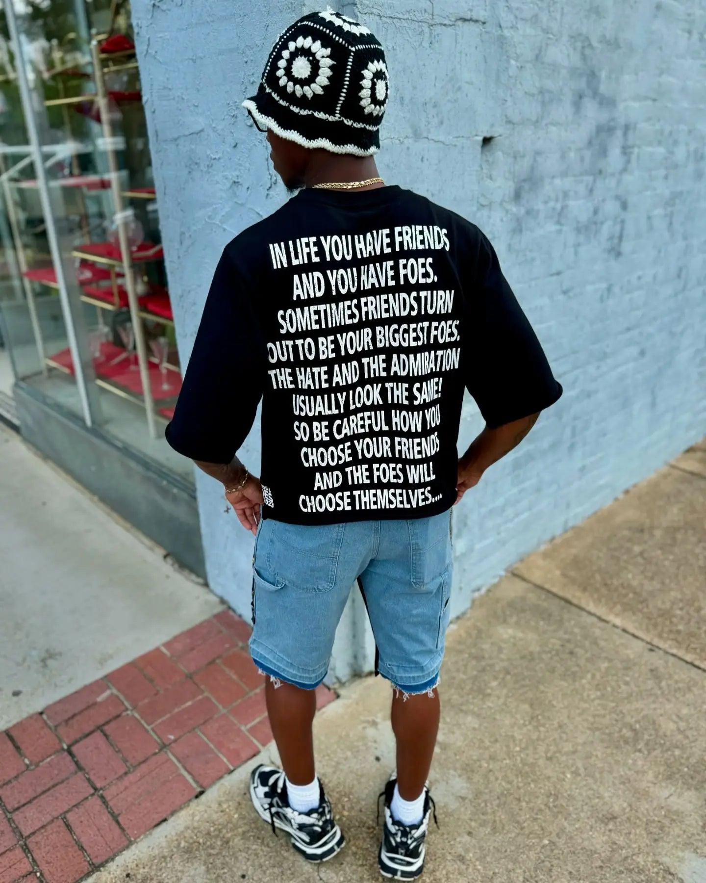 Retro casual Gothic letter pattern printed oversized T-shirt men's Y2K street hip-hop loose and versatile short sleeved shirt Street King Limited