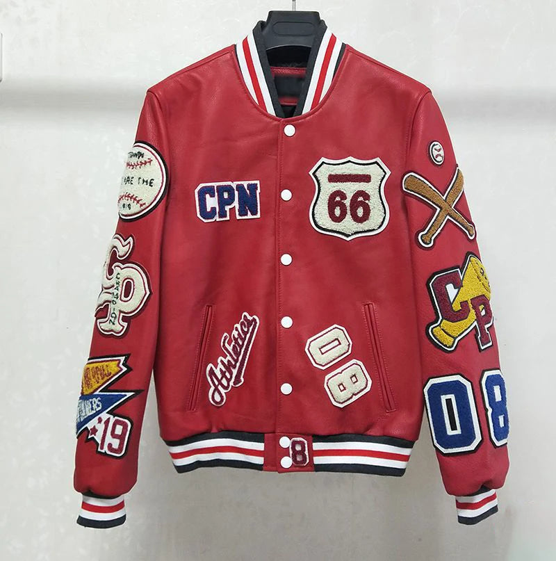 Leather Jacket Men Motorcycle Luxury Designer Embroidery Short Biker Baseball Jackets Y2k Streetwear Winter Bomber Coat White Street King Limited