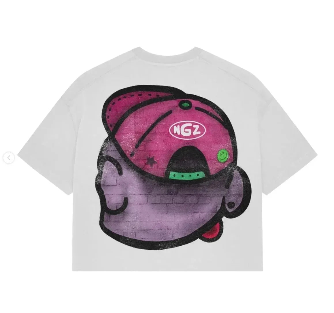 Y2k Harajuku Anime cartoon avatar Pattern Printed T-Shirt Mens and Womens Retro Street Casual Short Sleeved Hip Hop 2000s Tops Street King Limited