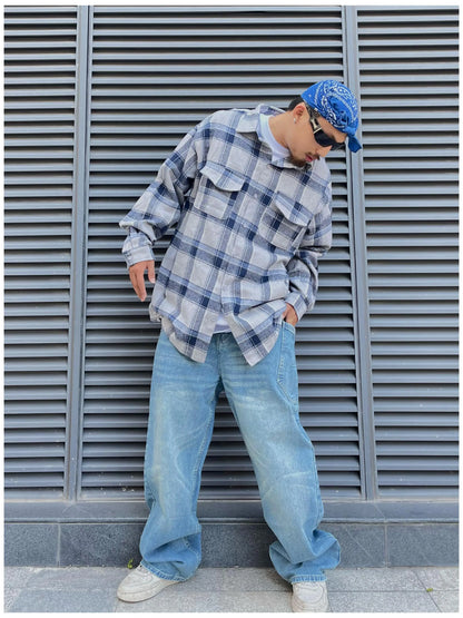 fashion loose streetwear denim jeans pants unisex casual side pocket wide legs jean trousers hip hop joggers mens baggy jeans unique joggers style 763