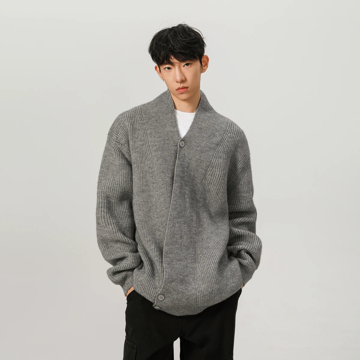 Cardigan Robe Sweater Men Loose Casual Retro Fashion Knitted Cardigan Cloak Coat Streetwear Knitwear Sweater Jacket Street King Limited