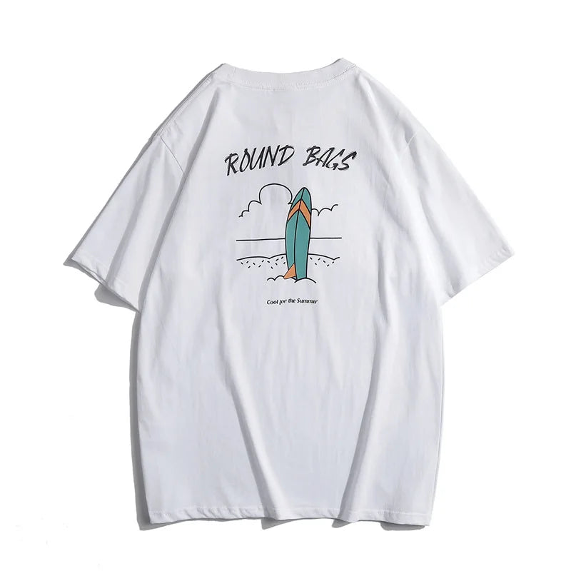 Japanese Vintage Spring New 320g Short-Sleeved T-Shirt Men's Casual Printed Half-Sleeved Bottoming Top Street King Limited