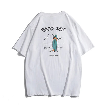 Japanese Vintage Spring New 320g Short-Sleeved T-Shirt Men's Casual Printed Half-Sleeved Bottoming Top Street King Limited