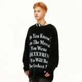 Men Letter Pullover Gothic Oversize O Neck Sweaters Lazy Vibe Vintage Knitted Coat Harajuku Winter Streetwear Unisex Street King Limited